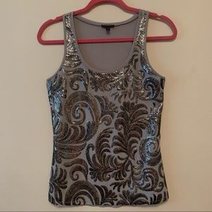 Express metallic tank top gray silver Size XS